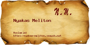 Nyakas Meliton névjegykártya